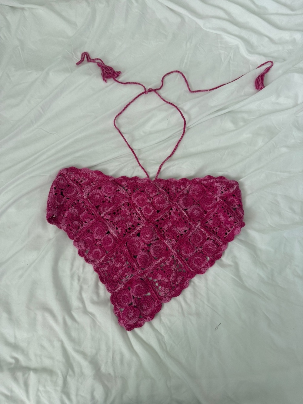 free people crochet halter top   size large   details: -NWT -self tie halter and